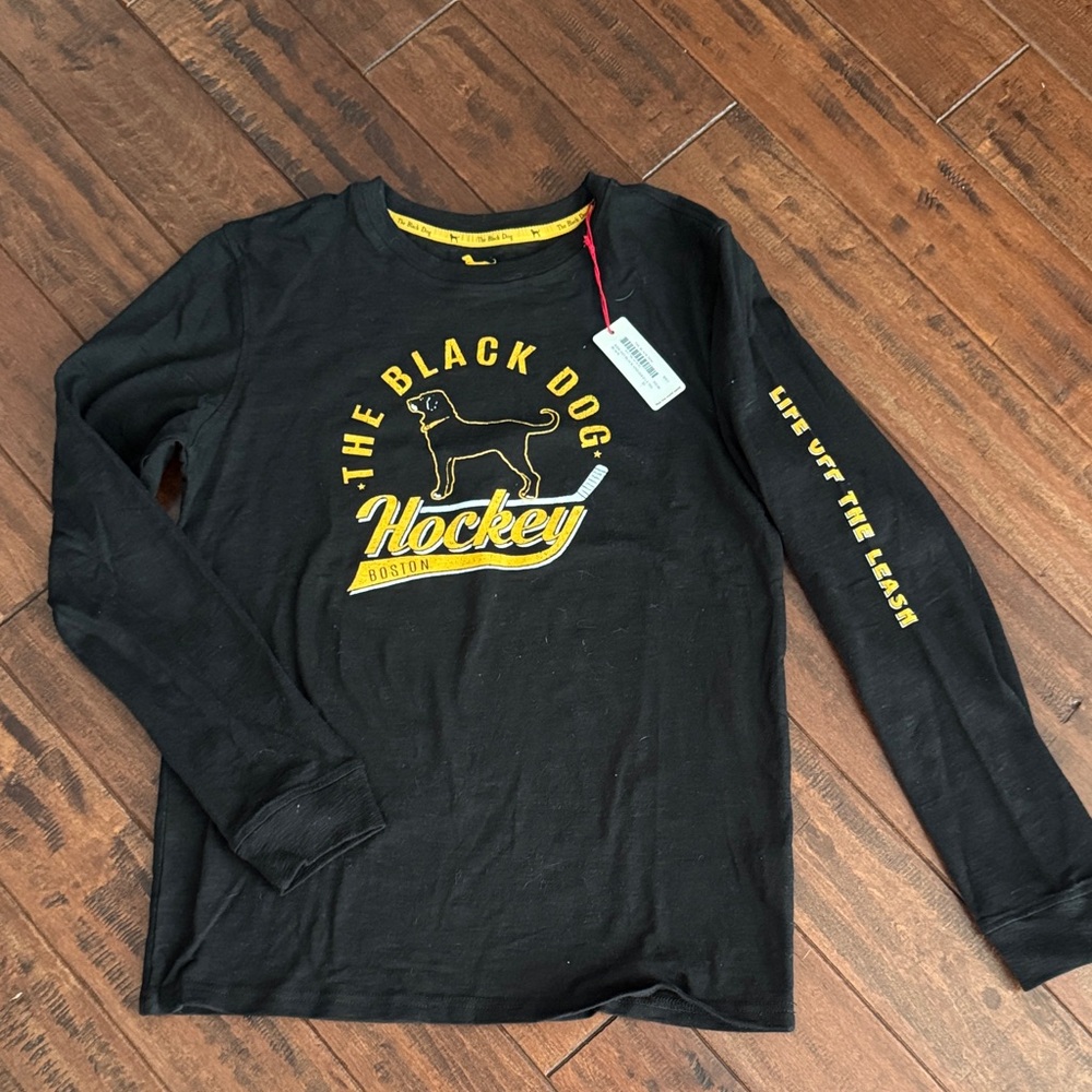 The Black Dog Black and Yellow Hockey Tee